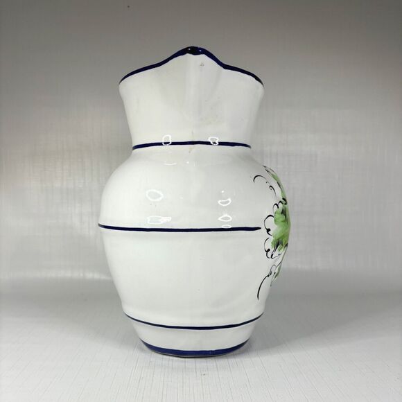 Majolica Grapevine Pitcher Country Farmhouse Decor RC Cal Hand Painted Portugal - Picture 2 of 6